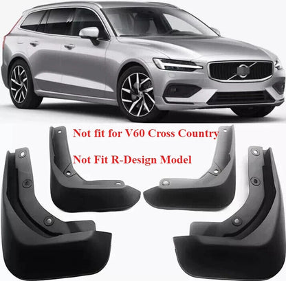 4x Molded Splash Guards Mud Flaps Fender for Volvo V60 Wagon Estate(2019–2024)