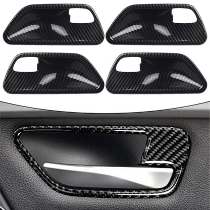 4PC Carbon Look Interior Door Handle Bowl Cover for 3 4 Series F30 F34 3GT