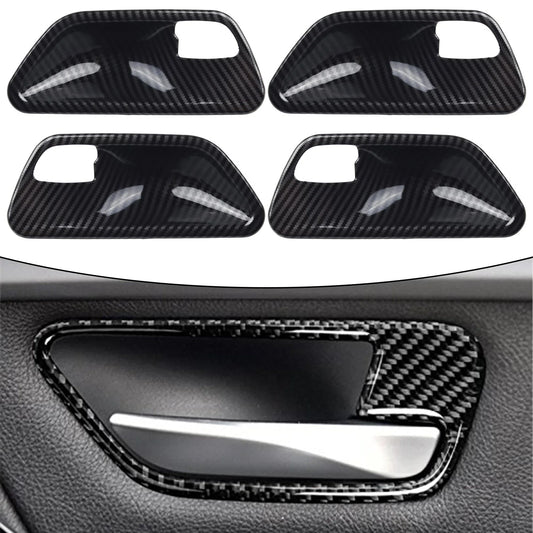 4PC Carbon Look Interior Door Handle Bowl Cover for 3 4 Series F30 F34 3GT