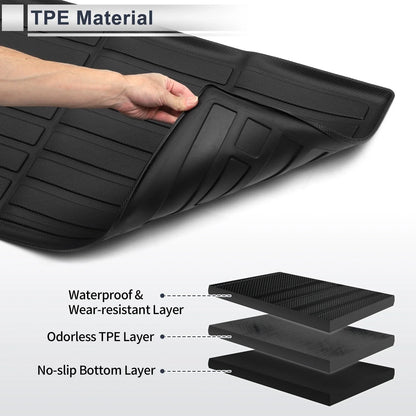 Cargo Liner Rear Trunk Mat for Honda Pilot (2016-2024) Long Grid Pattern TPE