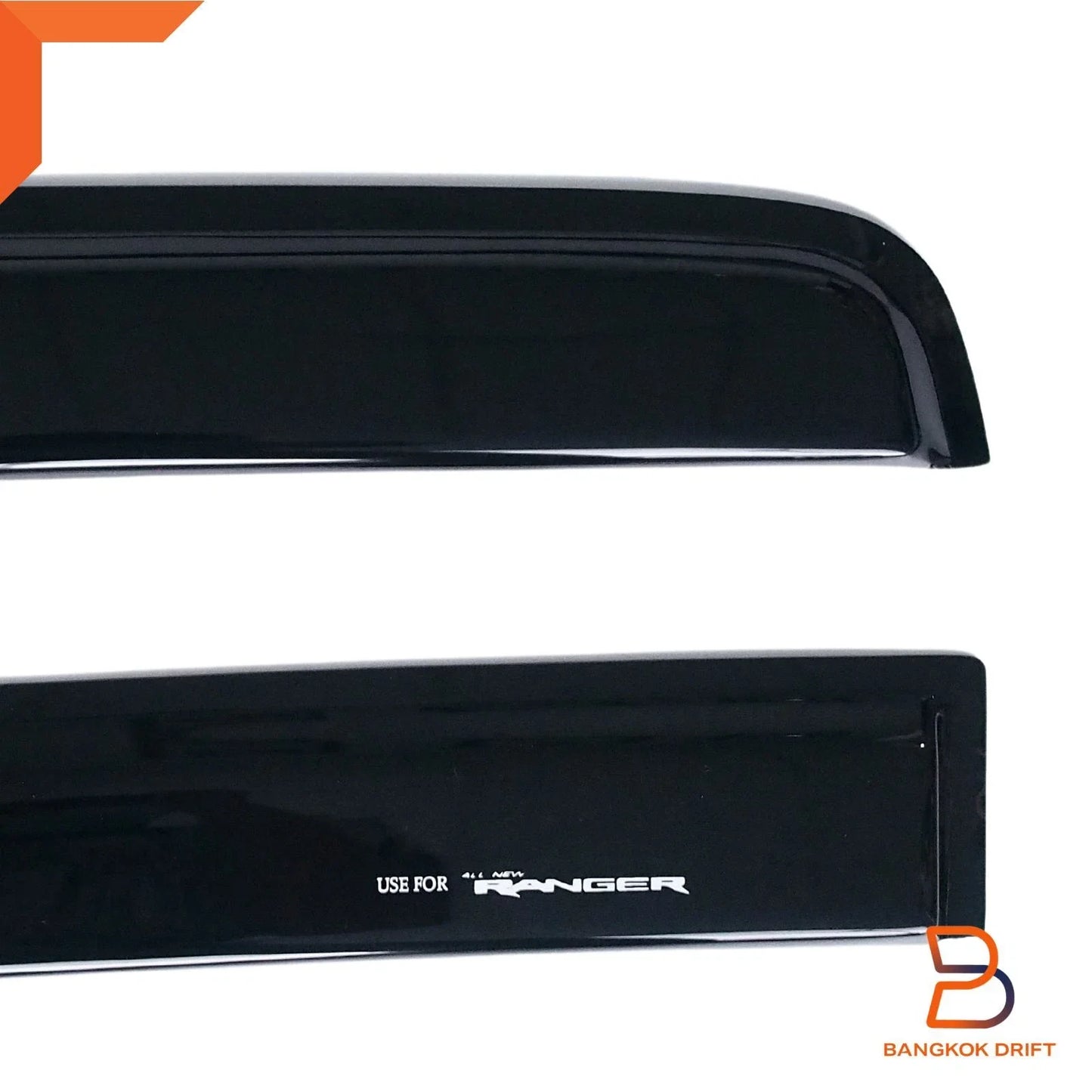 Black Weather Shield Visor Sun Rain Guard for Ford Ranger (2022-2024)