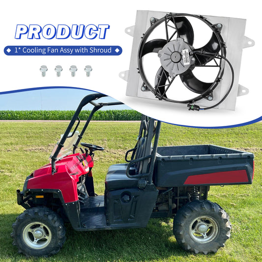 Radiator Cooling Fan with Shroud for Polaris Ranger 700 800 900 (2006–2019)