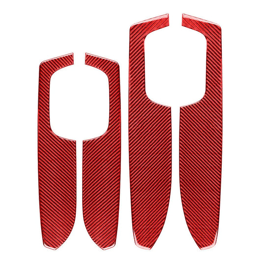 4 x Carbon Fiber Interior Door Armrest Cover Trim for Toyota Tundra (14-21)