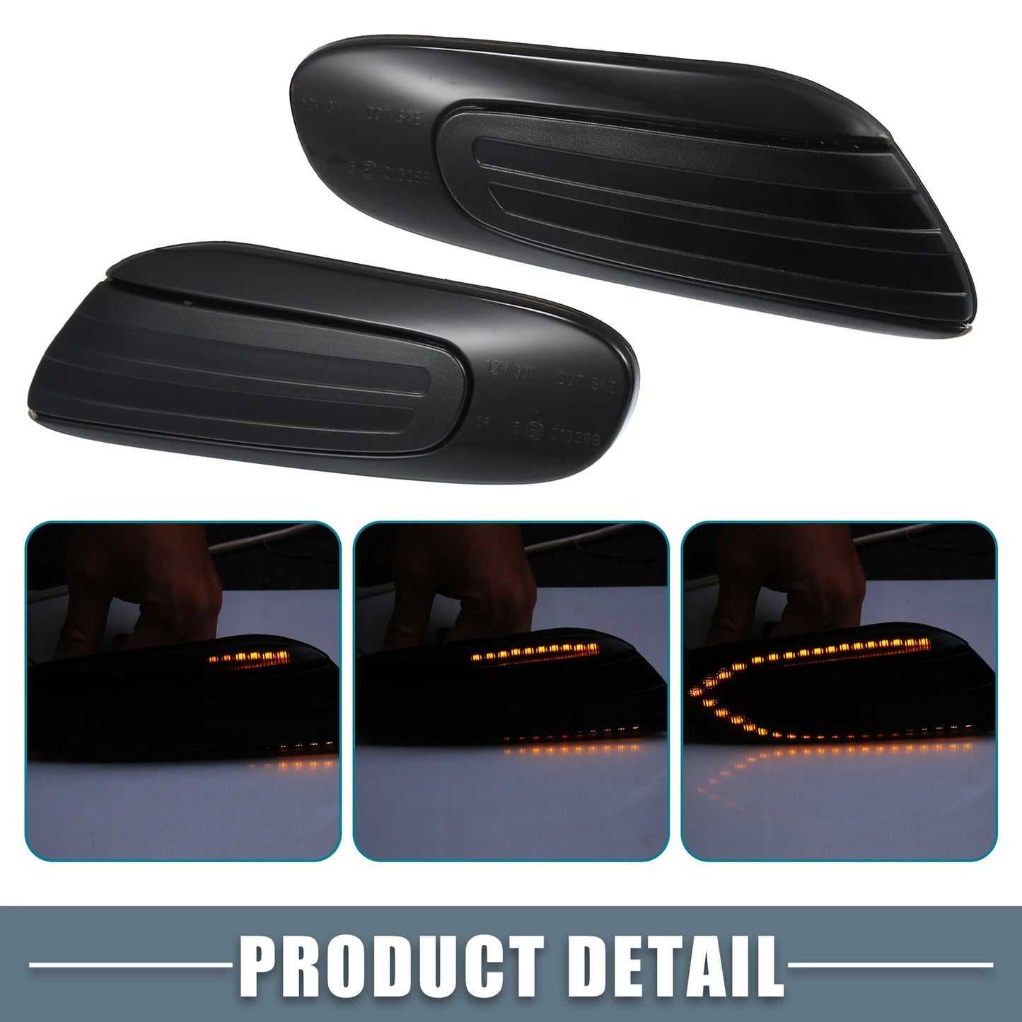 Smoked Black Lens LED Side Marker Light for Mini Cooper F55 F56 F57 (2014–2023)