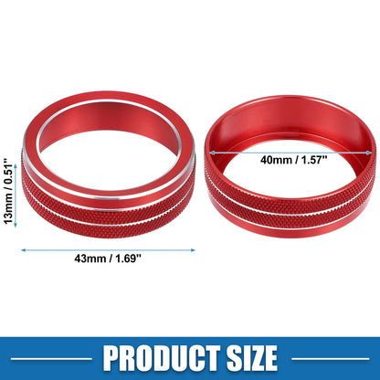 3X AC Knob Ring Covers for VW Tiguan Arteon Passat e-Golf Red