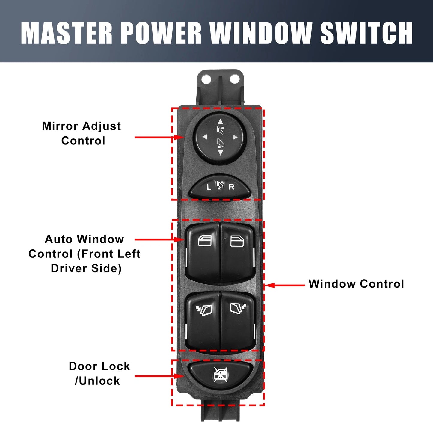 Power Window Switch for Mercedes Viano Vito (2003–2010) A6395451313