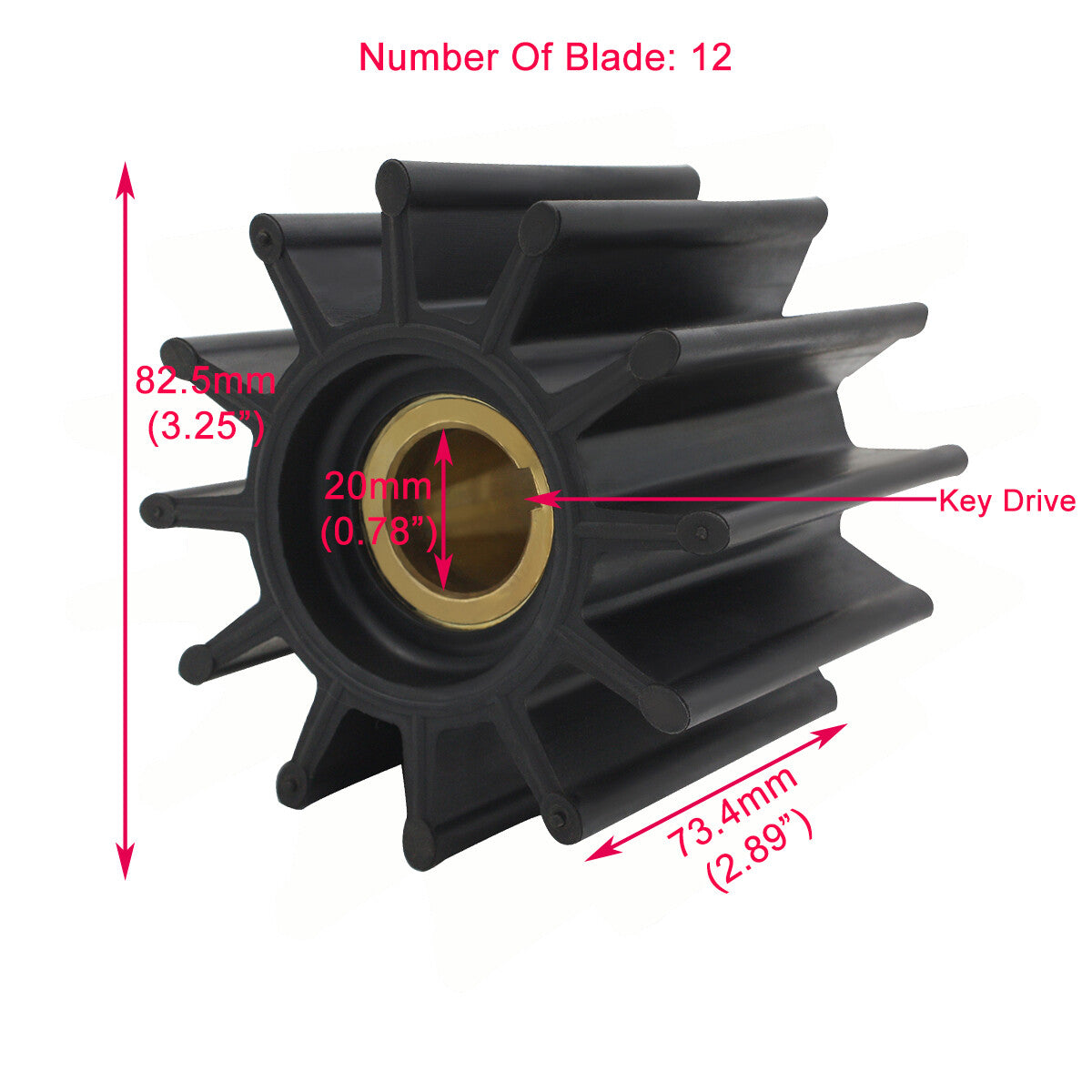 2-Pack Impeller for Sherwood 17000K Cummins