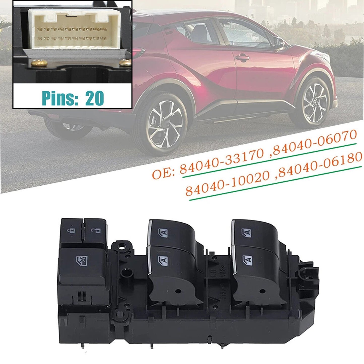 Driver Side Window Control Switch for Toyota Camry LE SE (2018–2021)