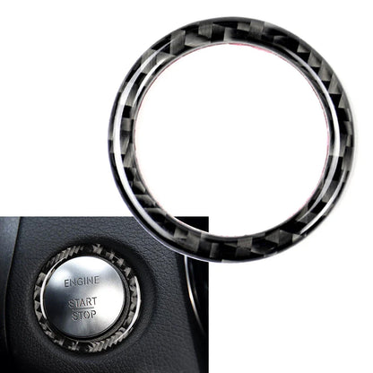 Carbon Fiber Engine Start Stop Button Ring Cover for Mercedes-Benz A B C (2013-2023)