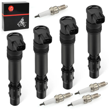 4Pcs Ignition Stick Coils w/ Iridium Spark Plug for Honda CBR600F (2002–2006)