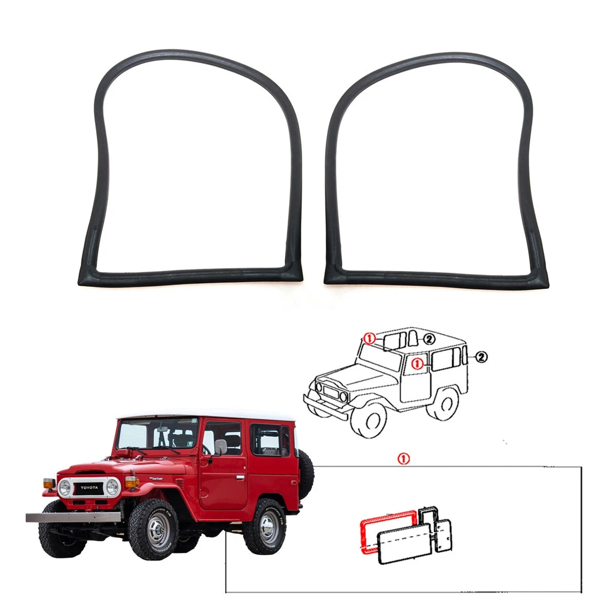 Side Quarter Window Weatherstrip for Toyota Land Cruiser (BJ41 HJ45)