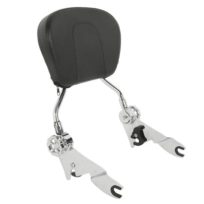 Chrome/Black Adjustable Backrest Sissy Bar for Harley Street Glide (2009-2025)