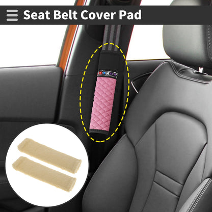 Set of 2 Seat Belt Cover Pads for Universal Fit (24cm)