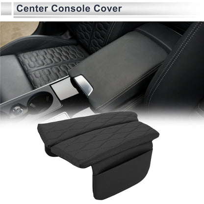 Center Console Cover with Storage Bag for BMW 5 Series (2011-2017) Black 1 Set