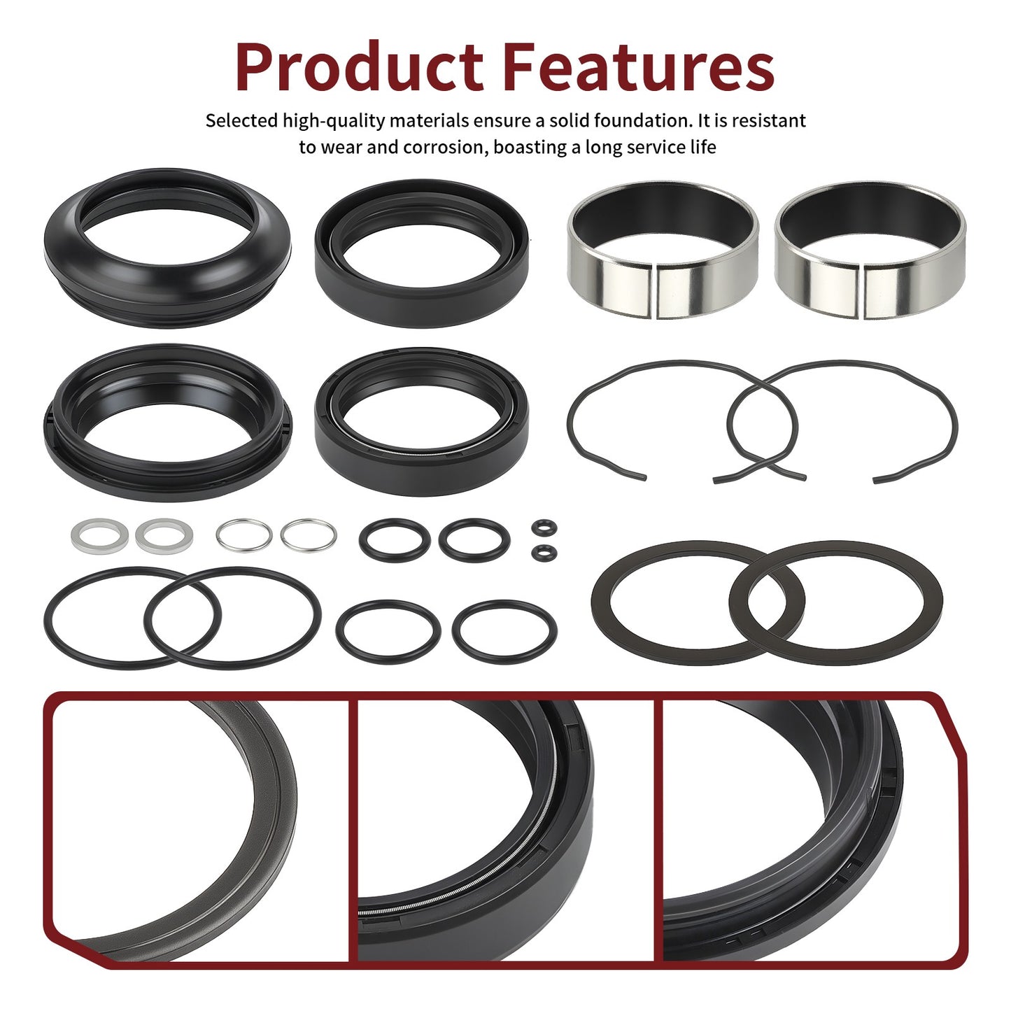Front Fork Damper Oil Bush & Dust Seal Kit for Suzuki GSXR600 GSXR750 (2004–2005)