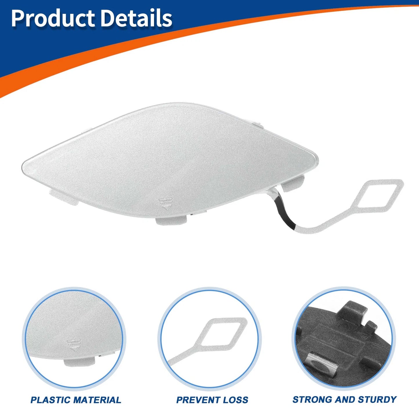 Tow Hook Cover for Mercedes-Benz A2078850123 (2012–2015) Silver Tone