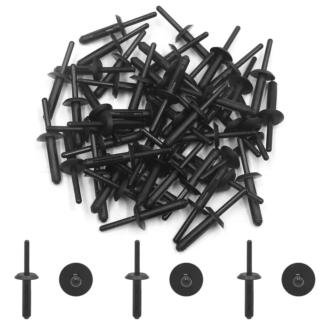 50 Pcs Plastic Rivets 6mm Door Bumper Fastener for BMW