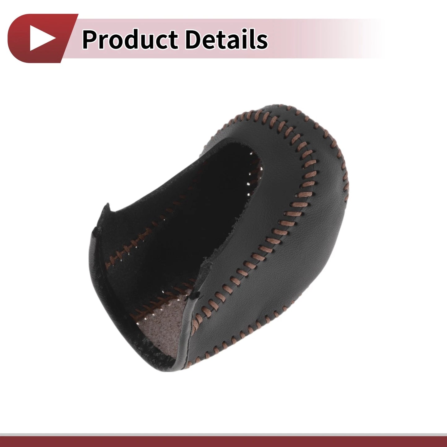 Gear Shift Knob Cover for Hyundai Tucson (2015–2018) Black Brown Faux Leather