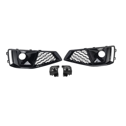 Front Bumper Honeycomb Fog Light Grille with ACC Caps for Audi A4 S4 (2019–2020)