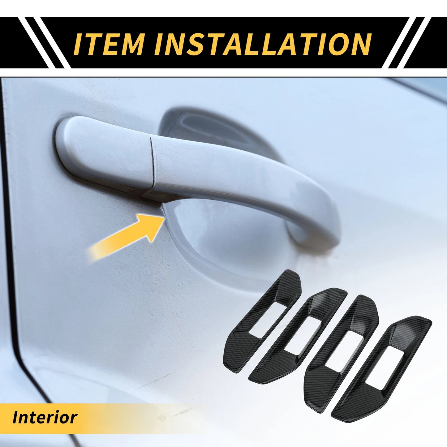 Set of 4 Carbon Fiber Pattern Door Handle Bowl Cover Trim for Ford Ranger (2023–2024)