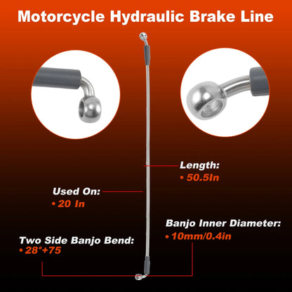 50.5" Brake Hose Oil Line for Harley Davidson Sportster