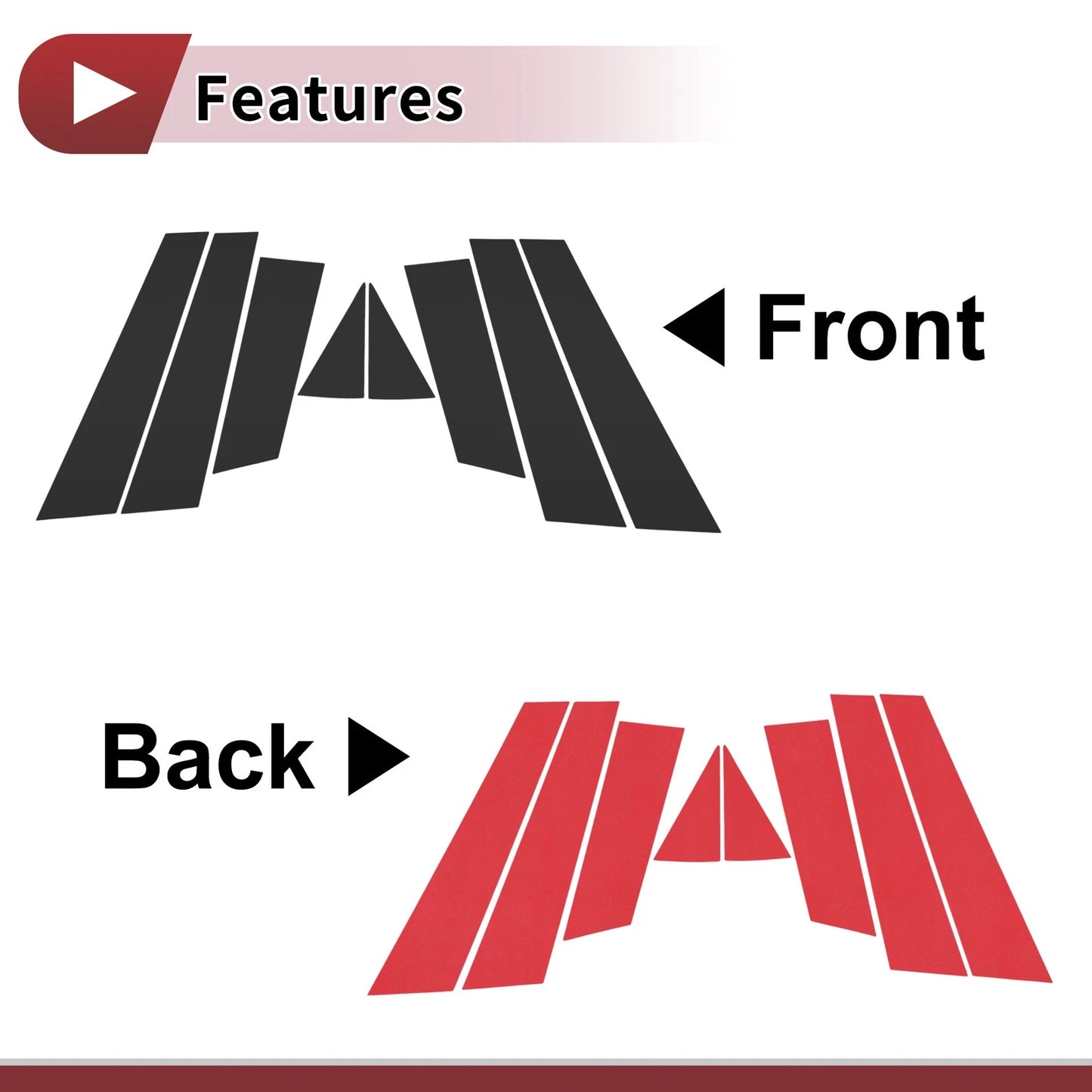Set of 4 Door Pillar Window Trim for Nissan Murano (2015–2023) Black