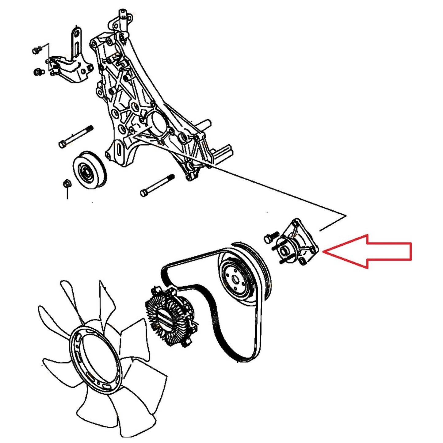 Cooling Fan Hub Pulley Assembly for Mitsubishi Challenger (1998–2006)