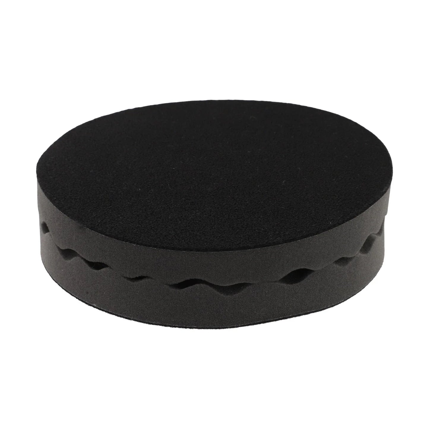 2 x Black Round Foam Compounding Polishing Pad Single Sided Flat Back