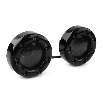 7 LED Black Fire Ring Turn Signal Lights for Harley Softail Dyna