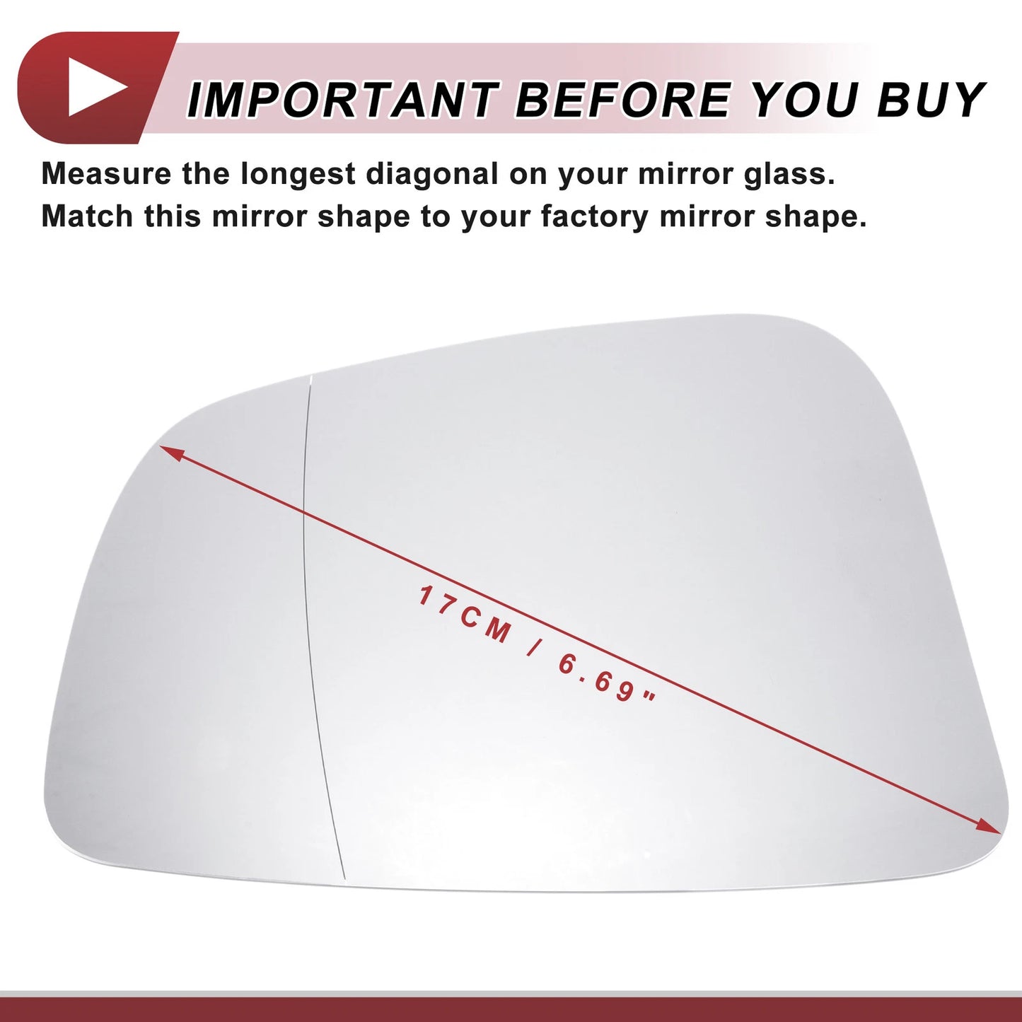 Heated Right Passenger Side Mirror Glass for BMW 5 6 7 Series (2016–2019)