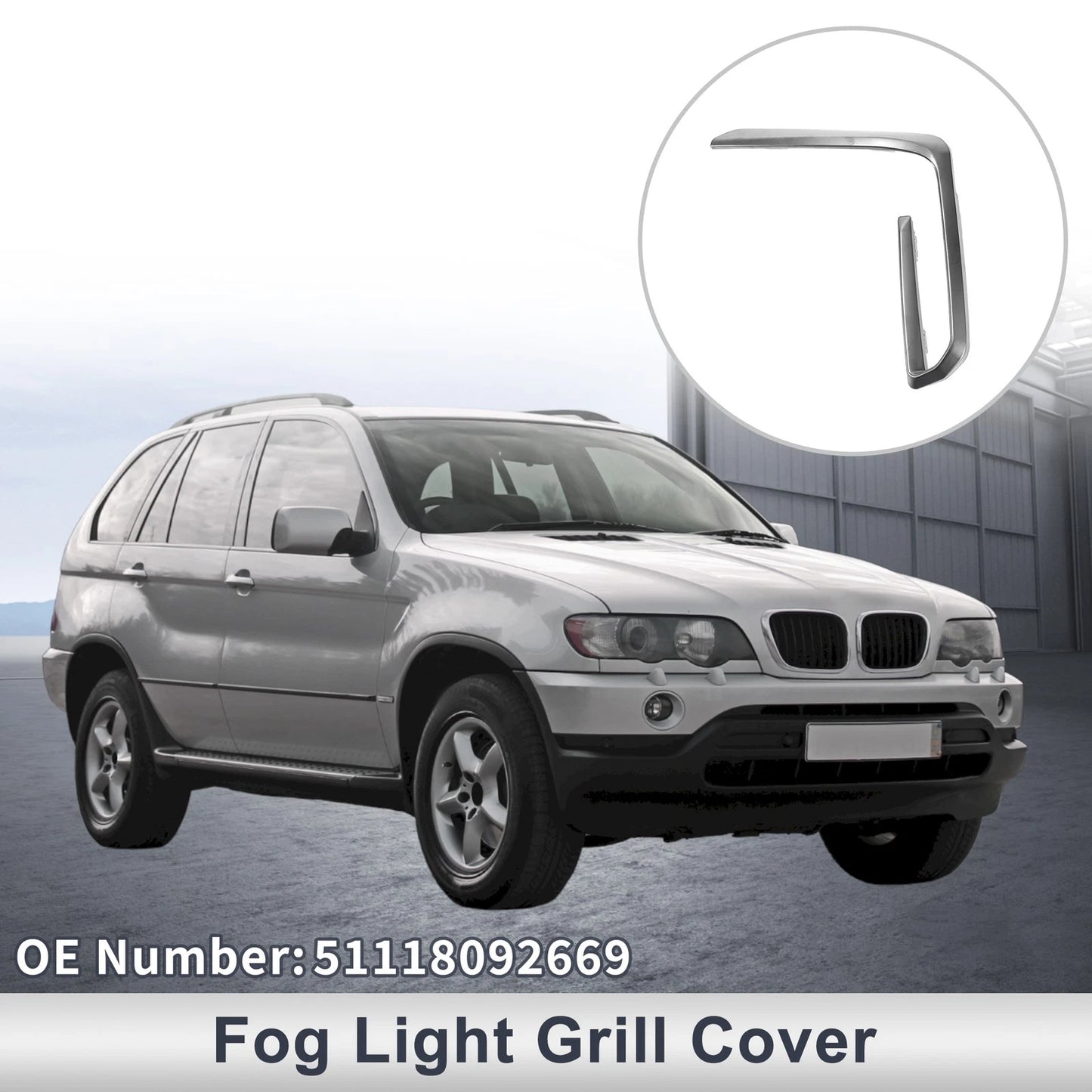 1 Pc Fog Light Grill for BMW X5 (2019–2023) No. 51118092669