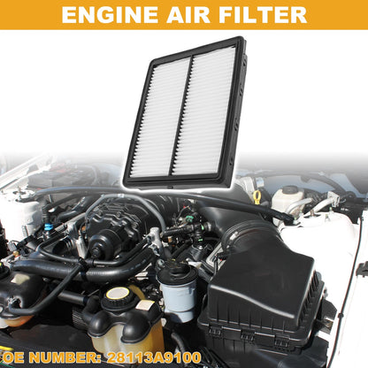 Car Engine Air Filter No. 28113A9100 for Hyundai Santa Fe (2017–2020)