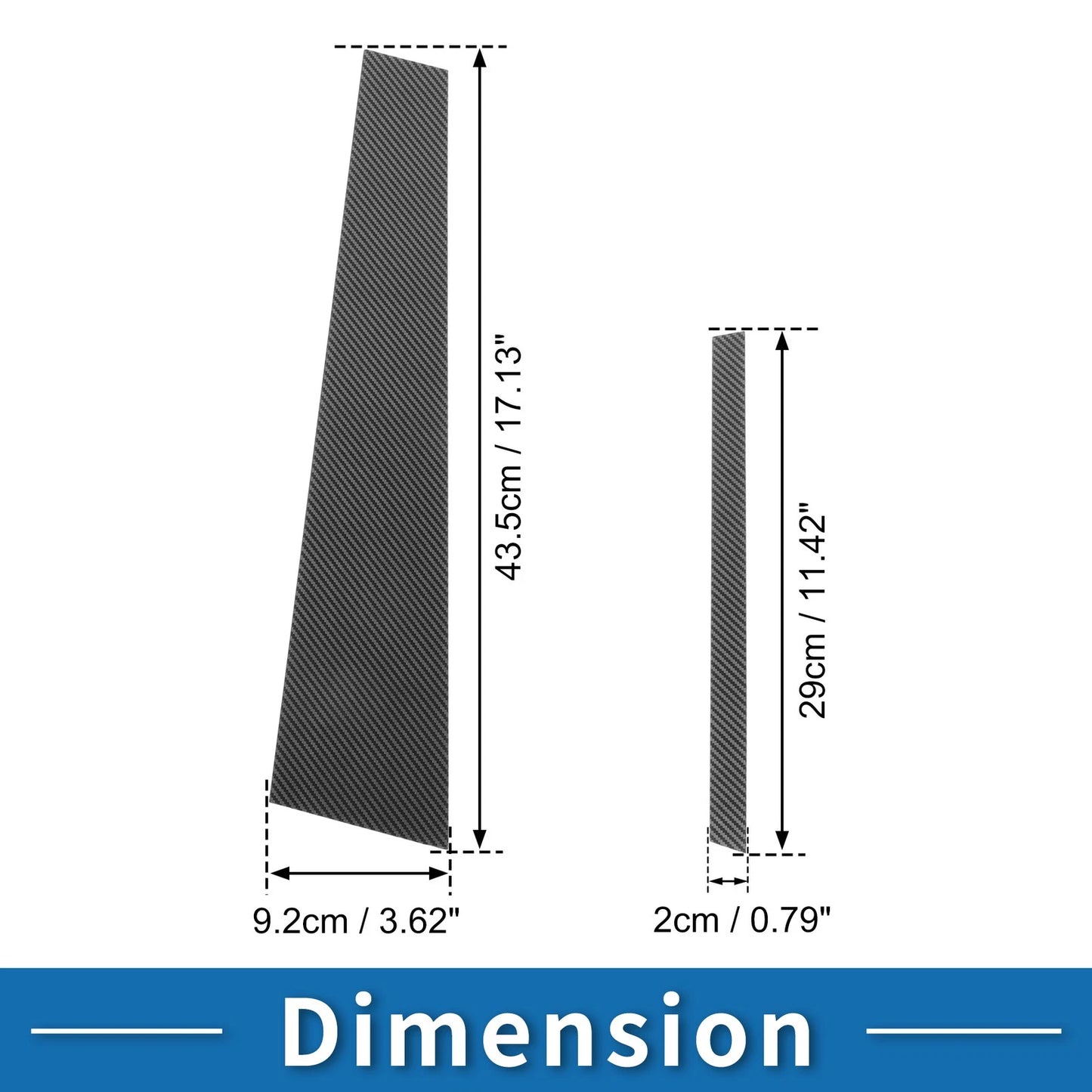 Set of 4 Door Pillar Window Trim for VW Jetta (2013–2015) Carbon Fiber