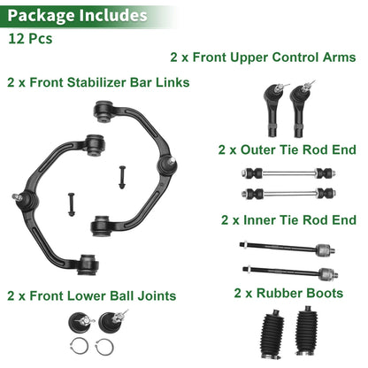 12 Pcs Front Upper Control Arms for Ford Ranger (1998–2011) No.K80052/K80054