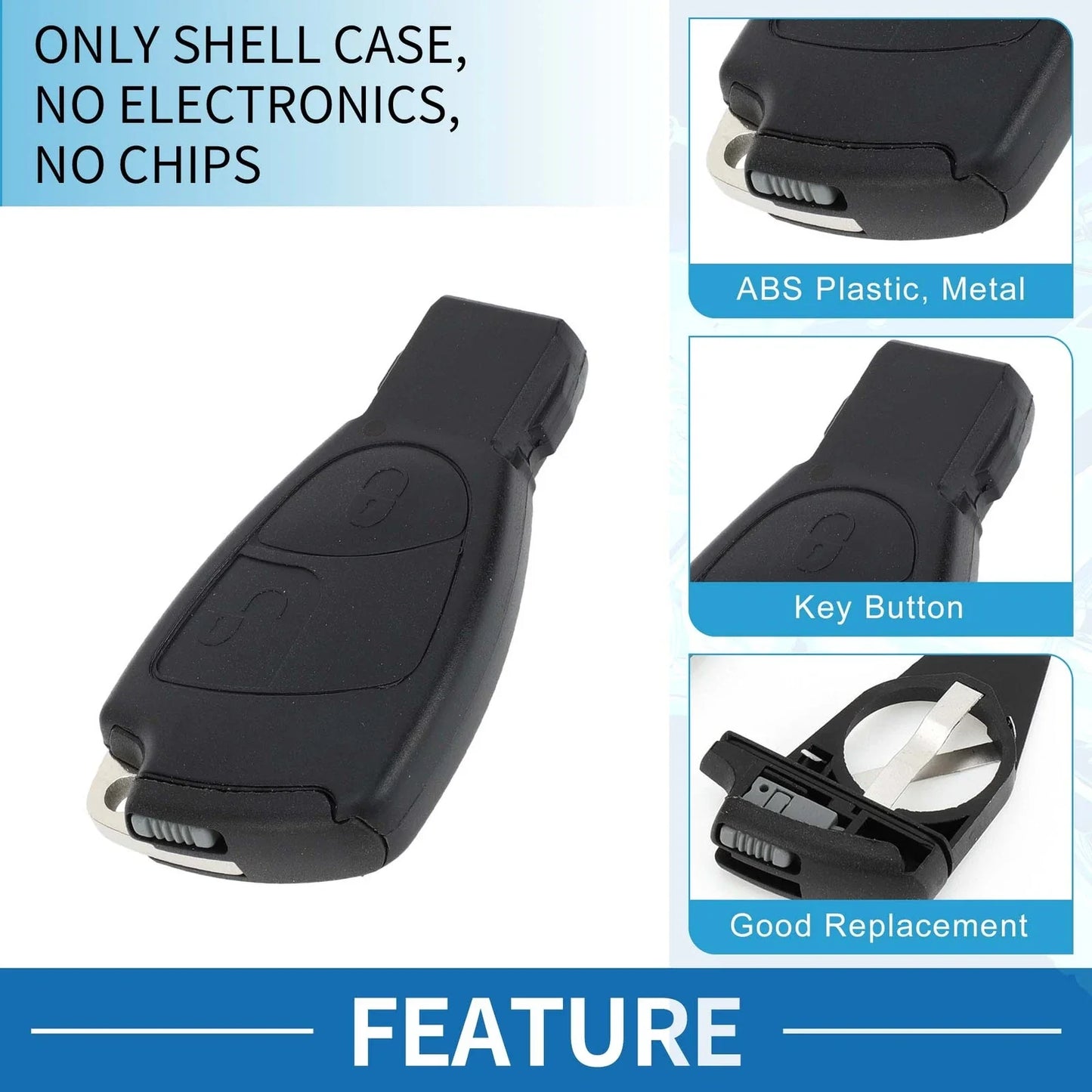 Keyless Entry Remote Key Shell Case for Mercedes-Benz C Class (2001-2007)