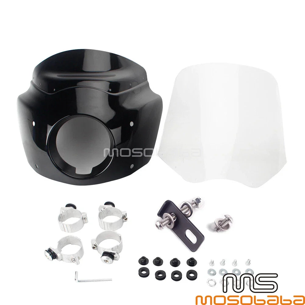 Headlight Fairing + Clear Windshield for Harley Street Bob FXBB FXBBS 2018-23