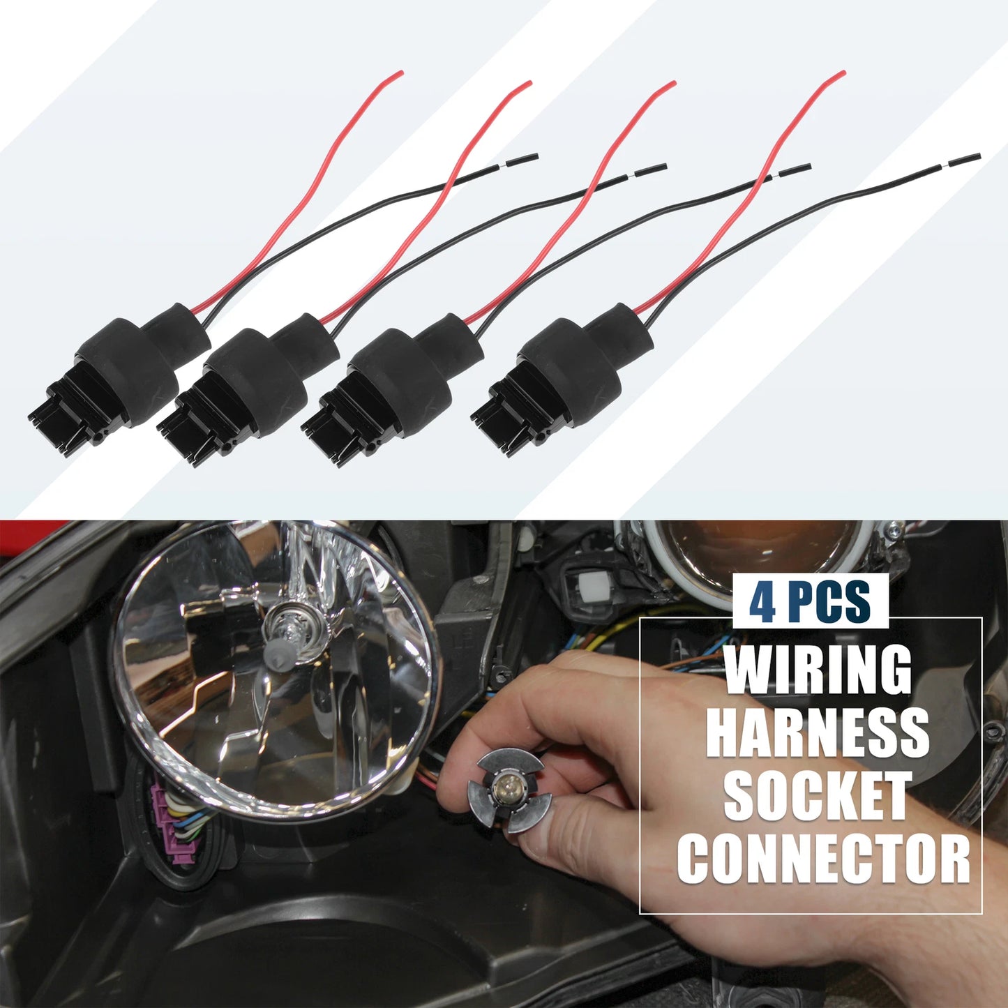 Set of 4 3156 Male Socket Harness for LED Turn Signal Brake Lights