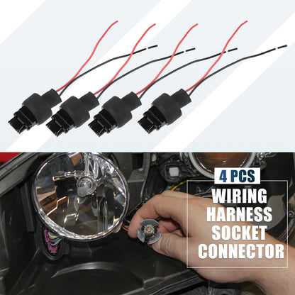Set of 4 3156 Male Socket Harness for LED Turn Signal Brake Lights