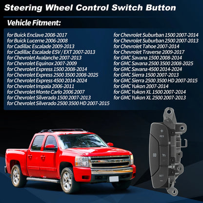 Left Steering Wheel Cruise Control Switch for Silverado Sierra (2007–2014) No. 15819309