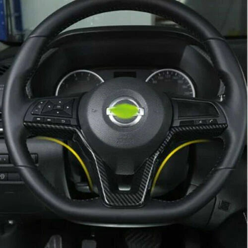 Carbon Fiber Steering Wheel Decor Cover Trim for Nissan Sentra (2020–2021)