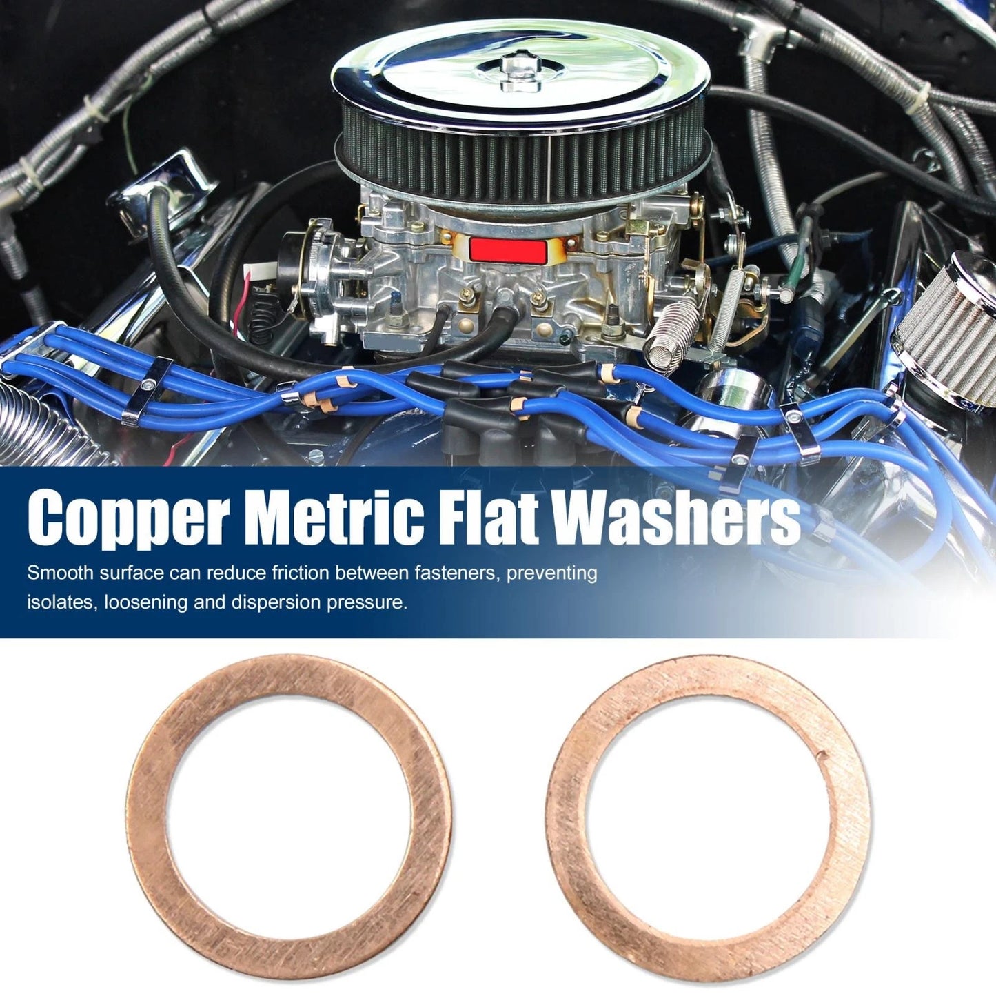 Set of 10 Copper Crush Washers M16 x 21.5mm x 1mm Sealing Gaskets
