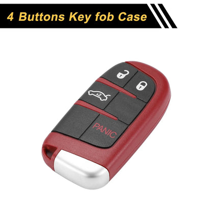 Key Fob Shell Case for Dodge Charger 2006-2023 - 4 Button Black Red
