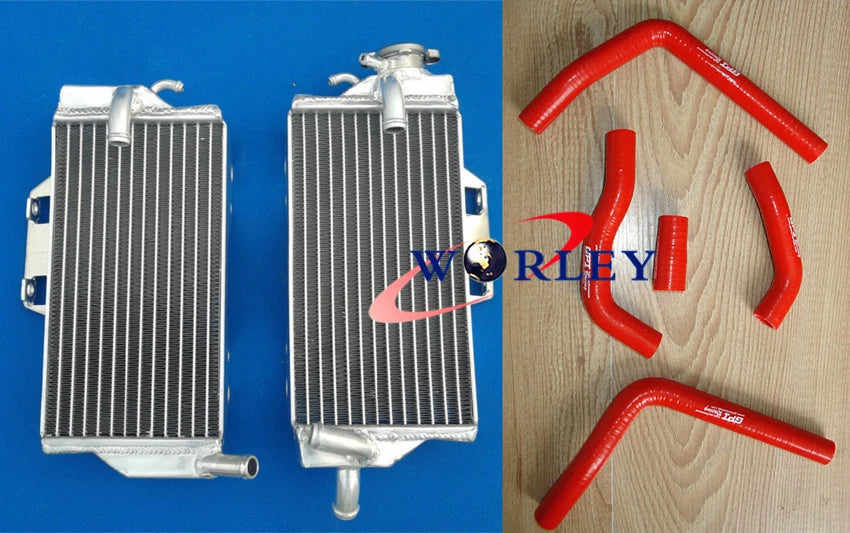 Aluminum Radiator and Hose Set for Honda CR125 CR125R (2005–2007) RED
