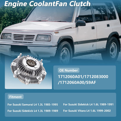 Engine Cooling Fan Clutch for Suzuki Samurai L4 1.3L (1985–1995) No. 1712060A01