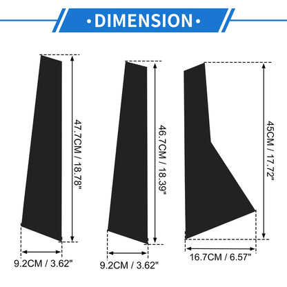 Set of 6 Door Pillar Window Trim for Land Rover Range (2014–2021) Black