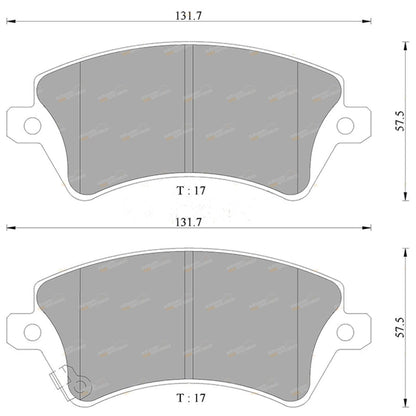 Front Disc Brake Pad Set for Toyota Corolla (2001–2006)
