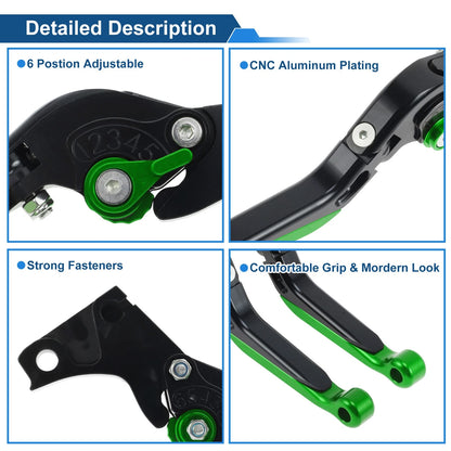 Short/Long Brake Clutch Levers for BMW G310R (2017–2021) Black Green End