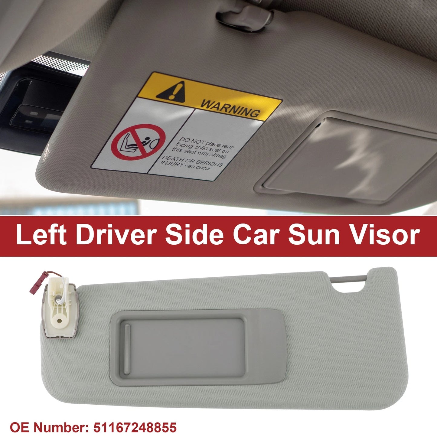 Left Sun Visor for BMW F10 F18 (2011–2016) No. 51167248855