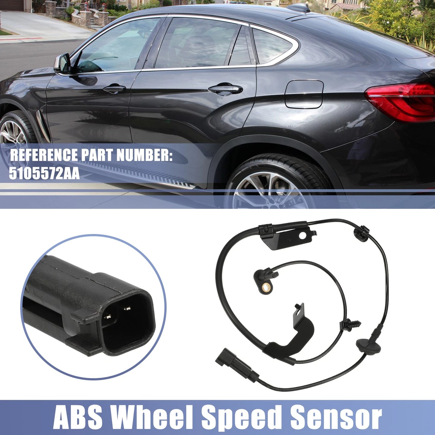 Front Right ABS Wheel Speed Sensor for Jeep Compass (2007–2015) No. 5105572AA