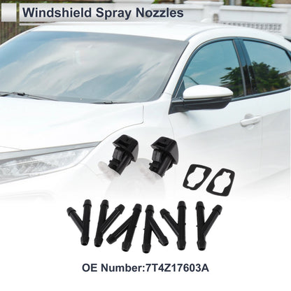 Washer Nozzle Set of 6 w/ Hose Connector for Lincoln (No. 7T4Z17603A)